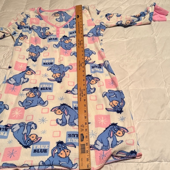 Disney Blue and Pink Eeyore Soft Nightgown Sleepwear Long Sleeves Soft Size XL - Picture 6 of 7